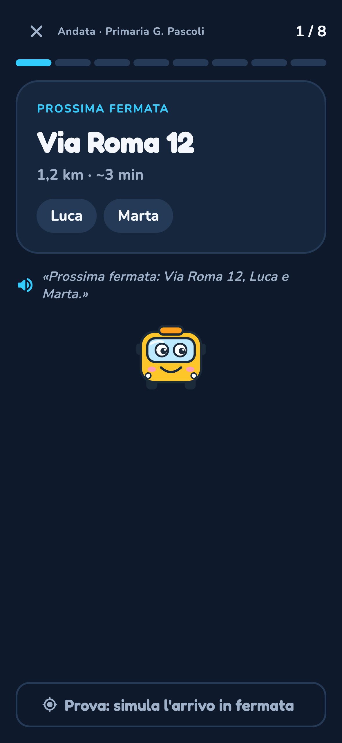 App autista: la prossima fermata con i nomi dei bambini